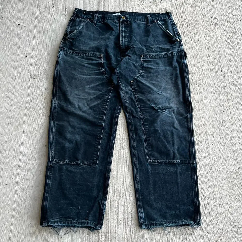 Carhartt faded black double knee work wear carpenter pants